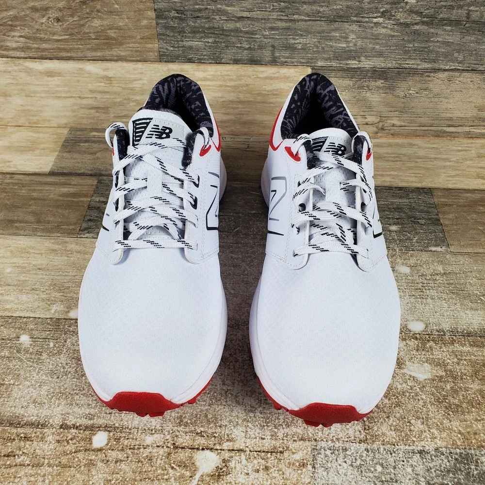 New Balance Brighton Mens Golf Cleats Sz 9 White Leather Lace Up Low Top Sneaker